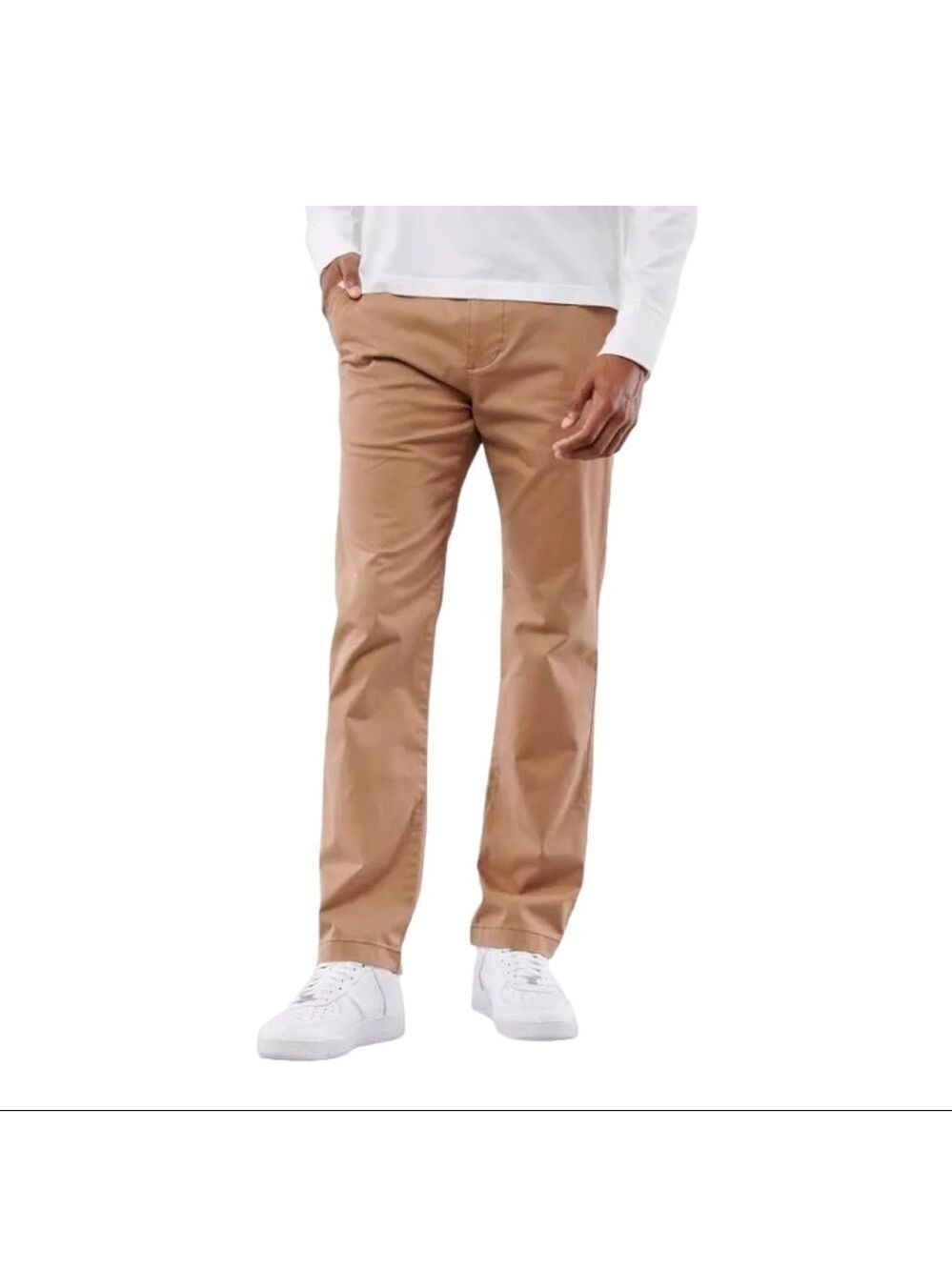 hollister SLIM STRAIGHT CHINO PANTS dark khaki 28x30